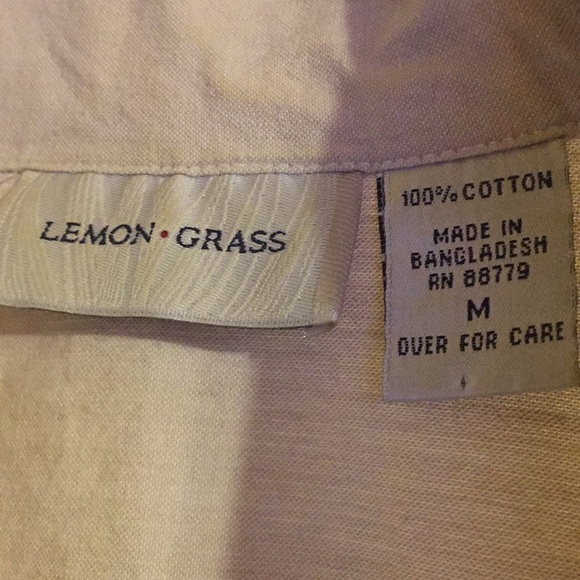 Blouse Lemon * Grass Totally Darling in Patchwork Style & Abalone Buttons - Picture 5 of 7